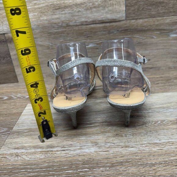 Badgley Mischka American Glamour Xabrina Jeweled Open Toe Pumps Women's … - Picture 3 of 7